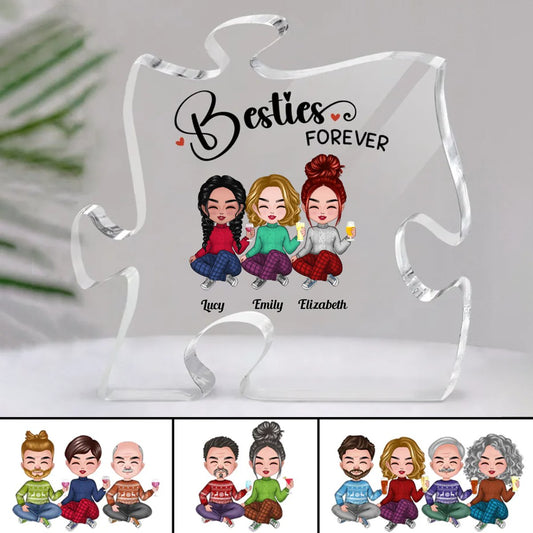 Besties - Besties Forever - Personalized Acrylic Plaque - Makezbright Gifts