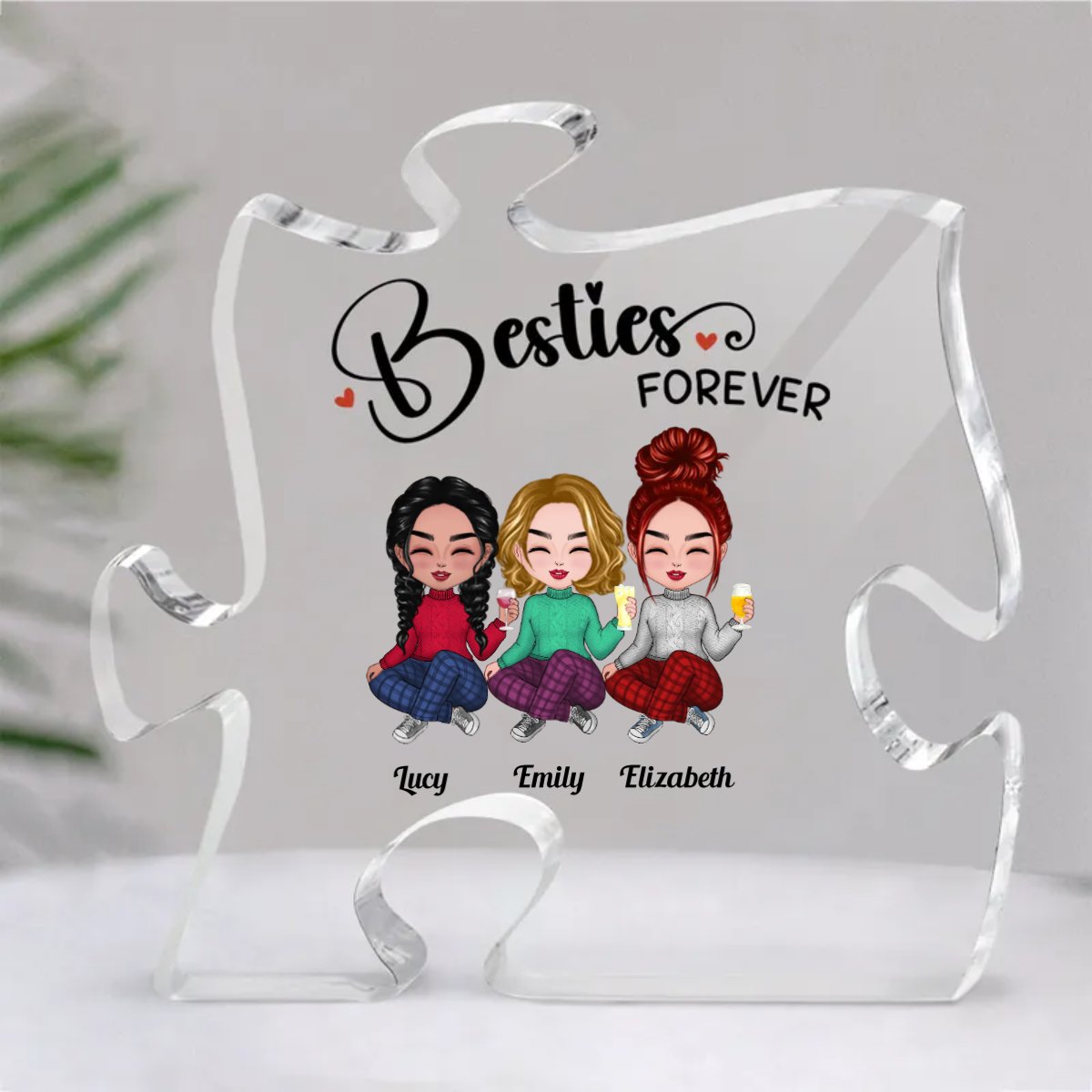 Besties - Besties Forever - Personalized Acrylic Plaque - Makezbright Gifts