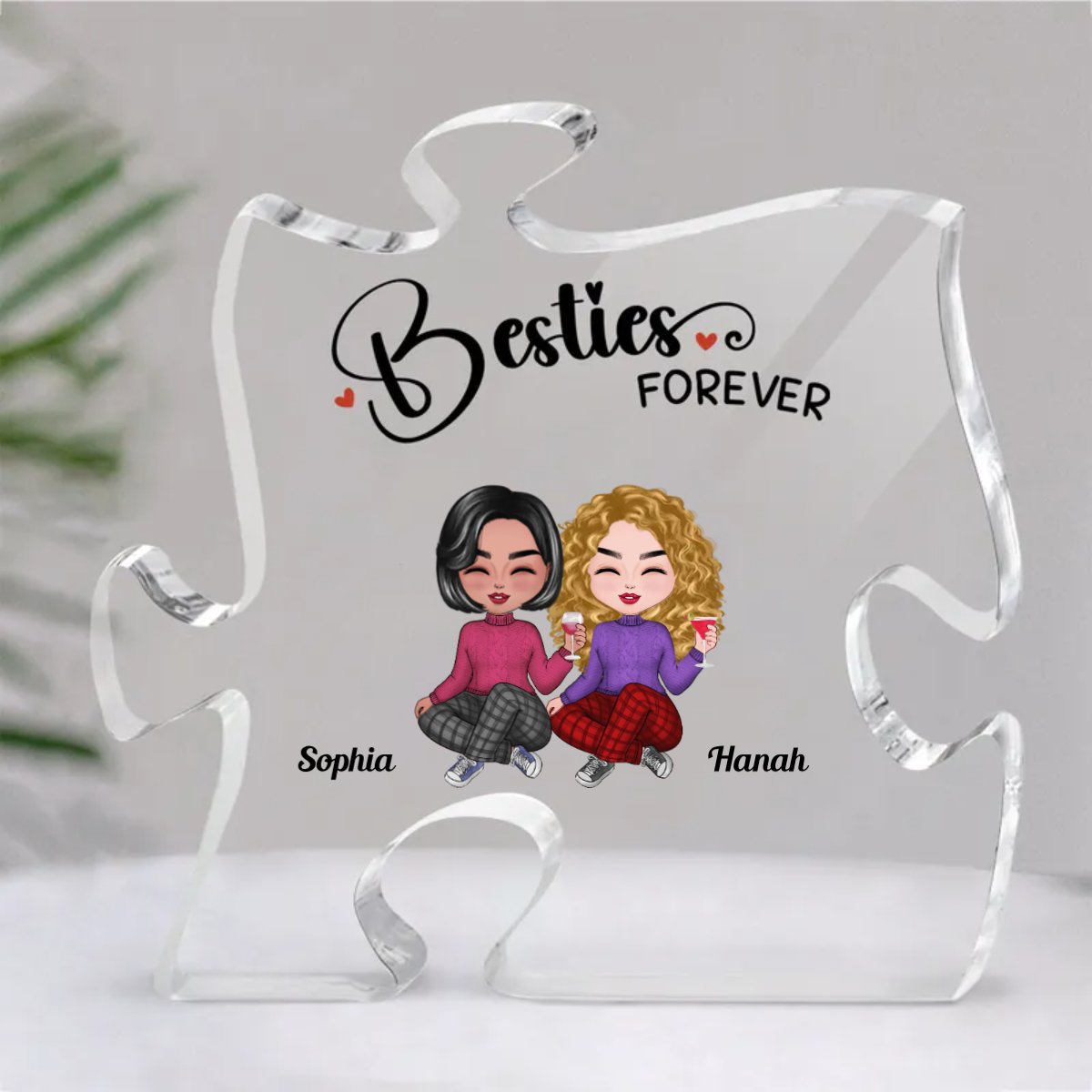 Besties - Besties Forever - Personalized Acrylic Plaque - Makezbright Gifts