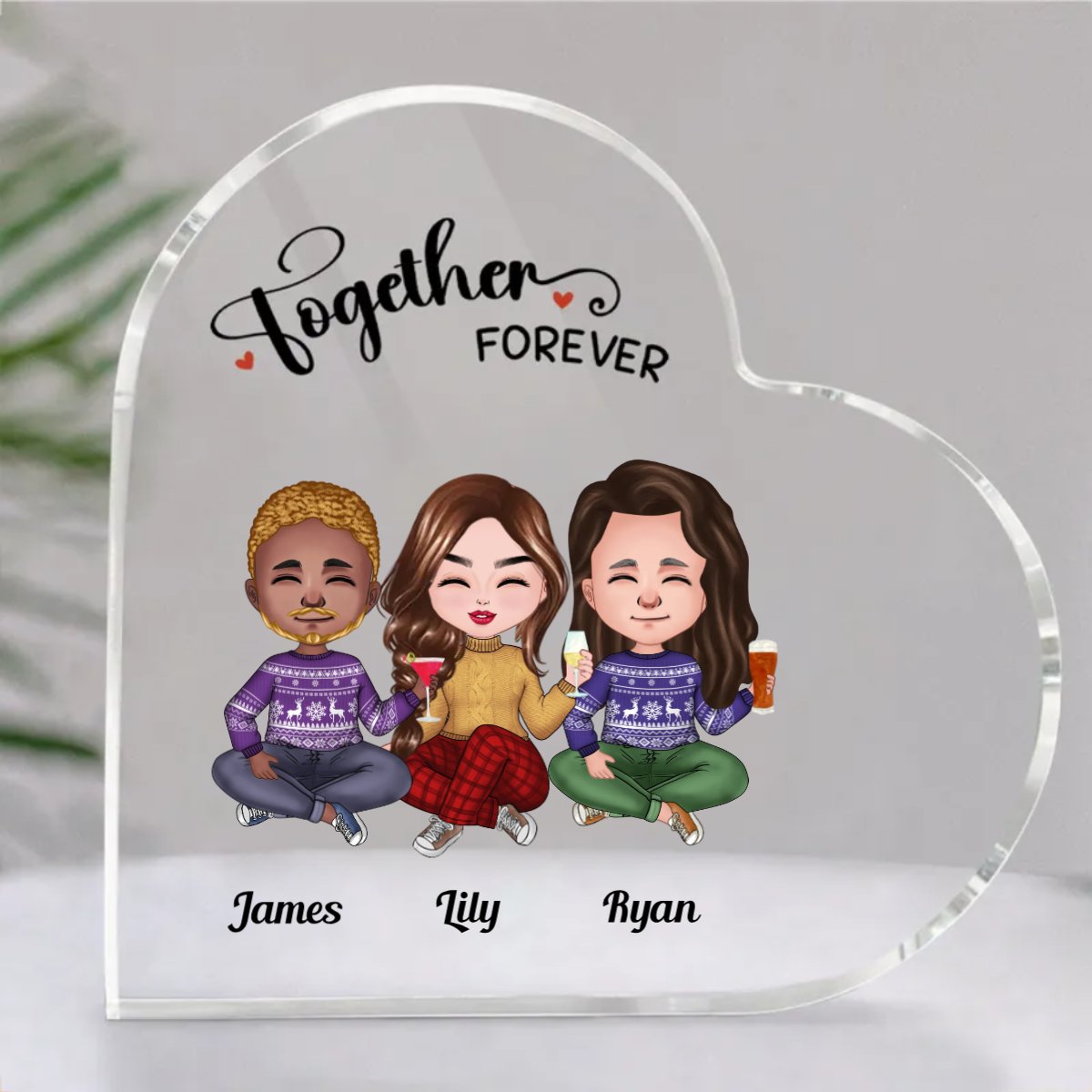 Besties - Besties Forever - Personalized Acrylic Plaque (LH) - Makezbright Gifts