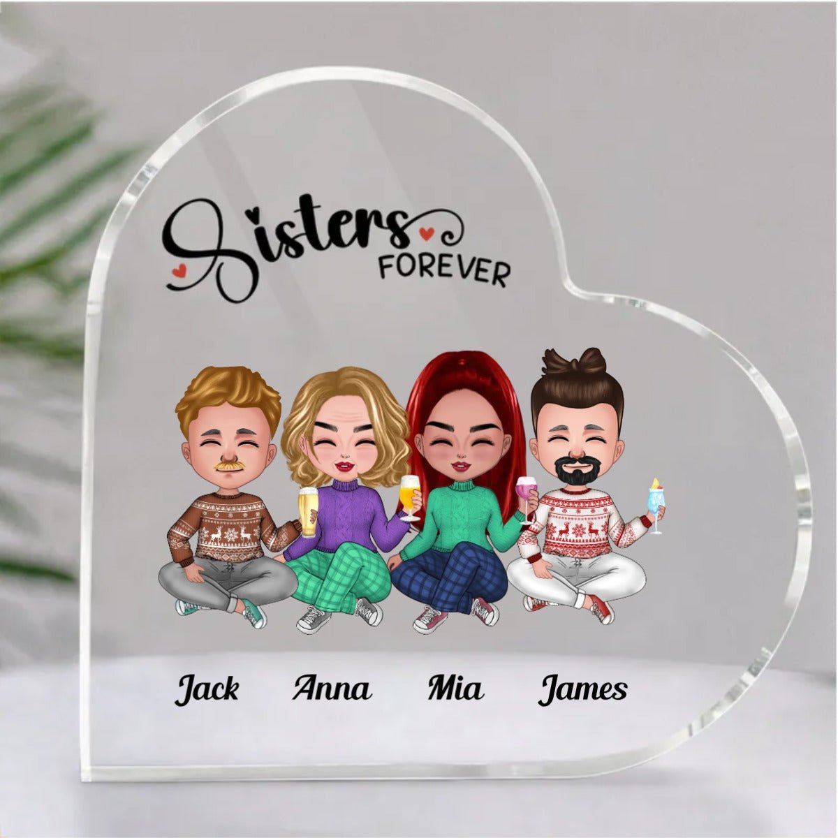 Besties - Besties Forever - Personalized Acrylic Plaque (LH) - Makezbright Gifts