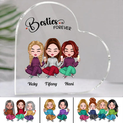 Besties - Besties Forever - Personalized Acrylic Plaque (LH) - Makezbright Gifts