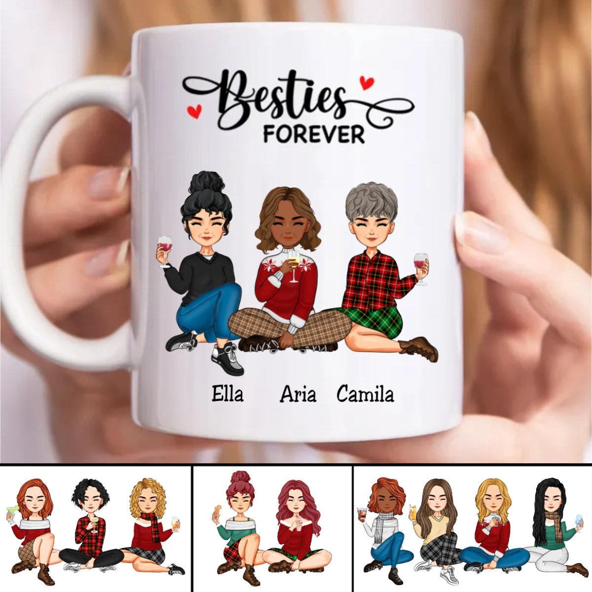 Besties - Besties Forever - Personalized Mug (KE) - Makezbright Gifts