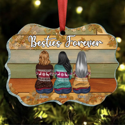 Besties - Besties Forever - Personalized Ornament - Makezbright Gifts