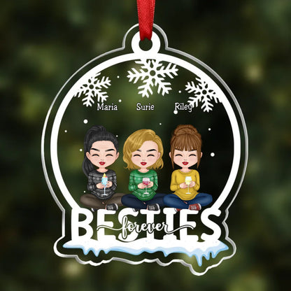 Besties - Besties Forever - Personalized Transparent Ornament (SA) - Makezbright Gifts