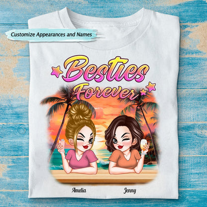 Besties - Besties Forever - Personalized Unisex T - shirt, Sweater, Hoodie - Makezbright Gifts