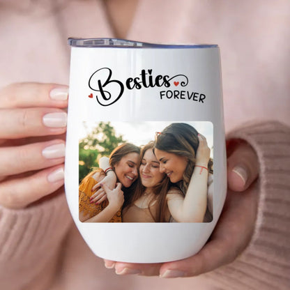 Besties - Besties Forever - Personalized Wine Tumbler (LH) - Makezbright Gifts