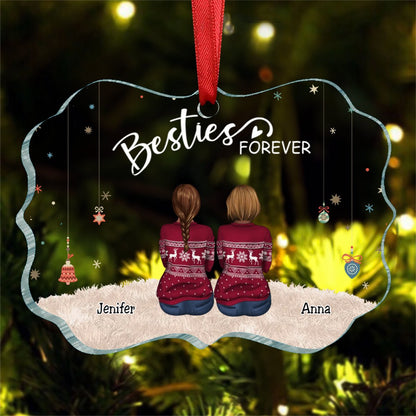 Besties - Besties Forever Ver 2 – Personalized Acrylic Ornament - Makezbright Gifts