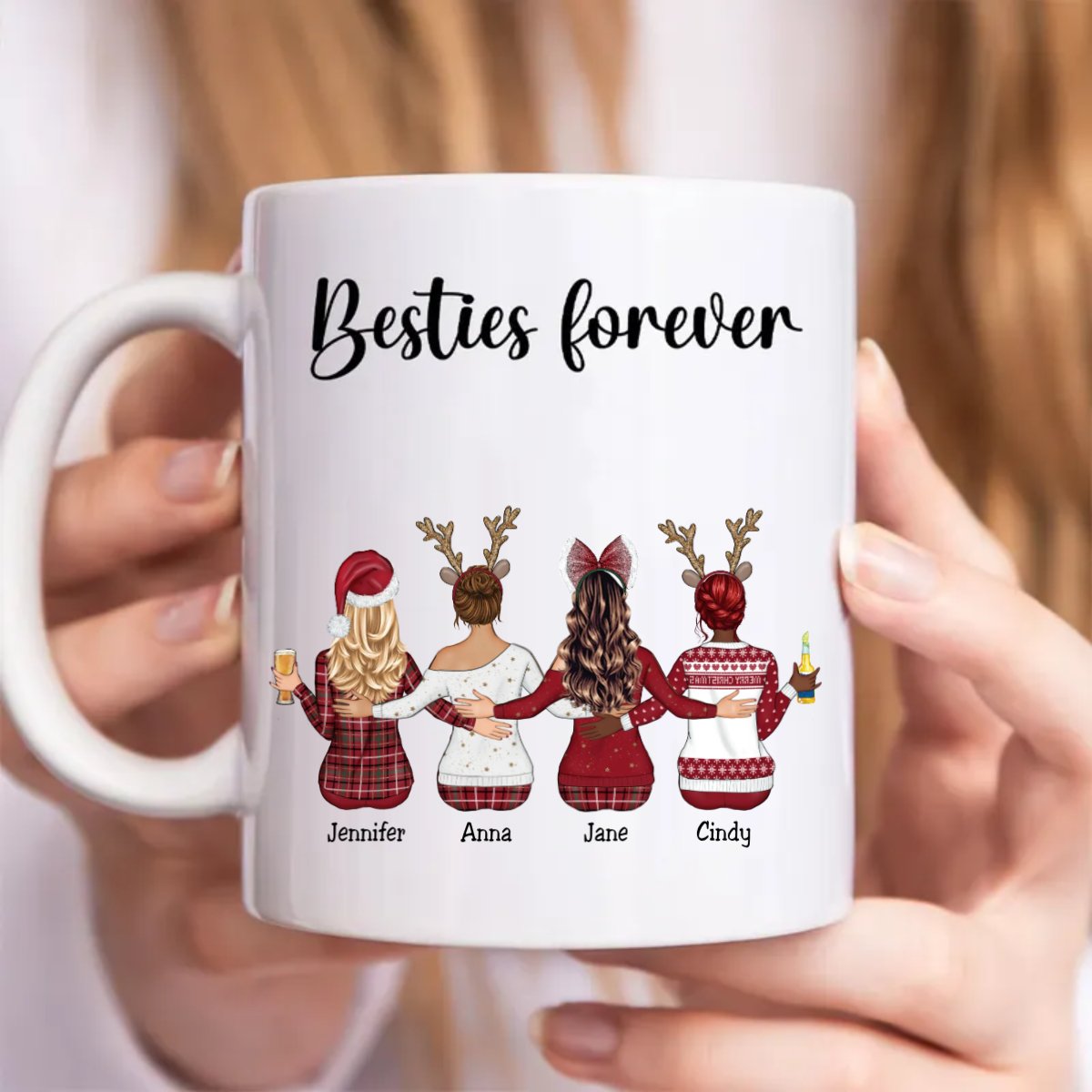 Besties - Besties Forever Ver 4 - Personalized Mug (VT) - Makezbright Gifts