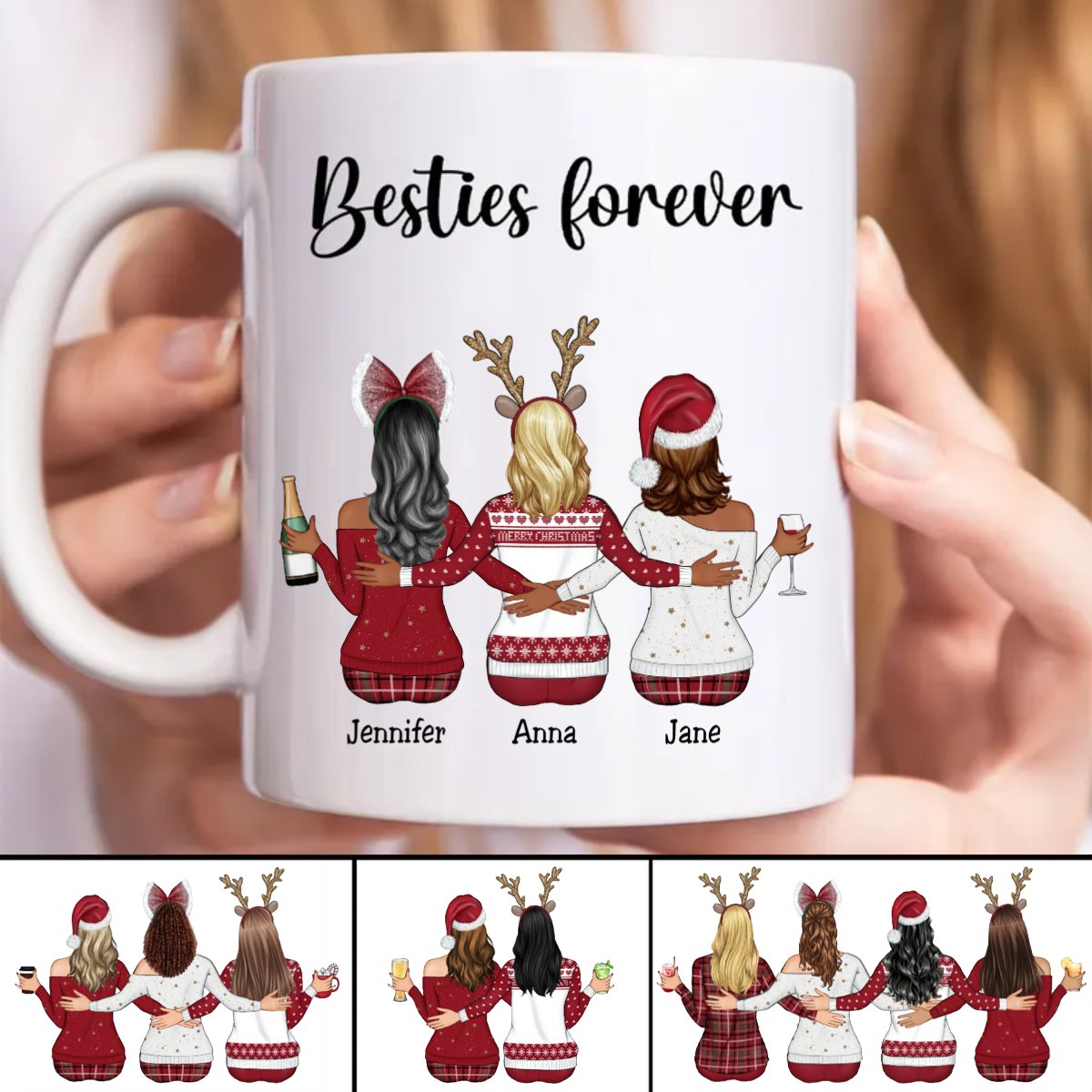 Besties - Besties Forever Ver 4 - Personalized Mug (VT) - Makezbright Gifts