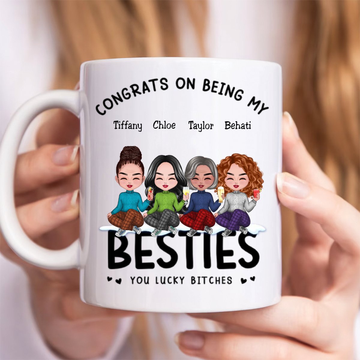 Besties - Congrats On Being My Besties - Personalized Mug (LH) - Makezbright Gifts