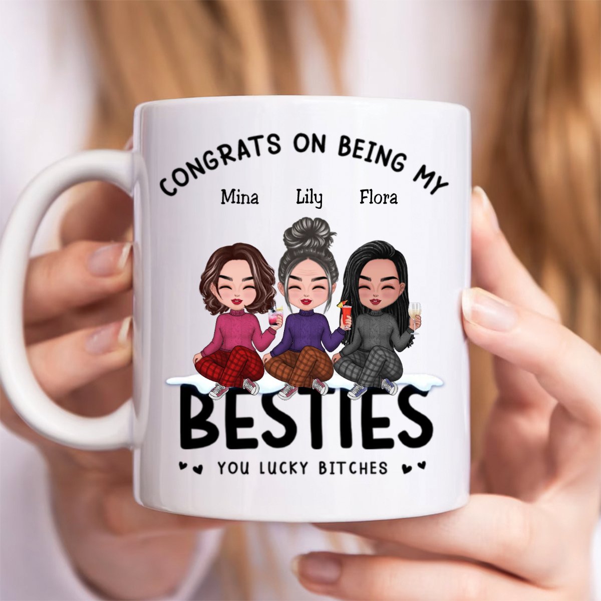 Besties - Congrats On Being My Besties - Personalized Mug (LH) - Makezbright Gifts