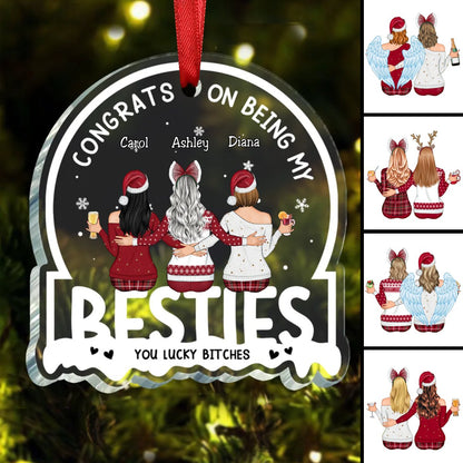 Besties - Congrats On Being My Besties - Personalized Ornament (QH) - Makezbright Gifts