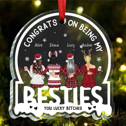 Besties - Congrats On Being My Besties - Personalized Ornament (QH) - Makezbright Gifts