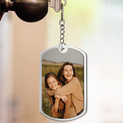 Besties - Custom Photo Soul Sister Definition - Personalized Aluminum Keychain - Makezbright Gifts