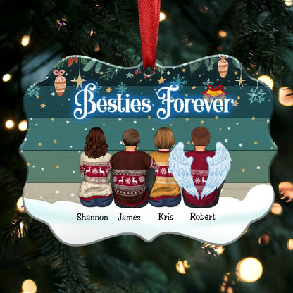 Besties Forever - Personalized Christmas Ornament (Green) - Makezbright Gifts