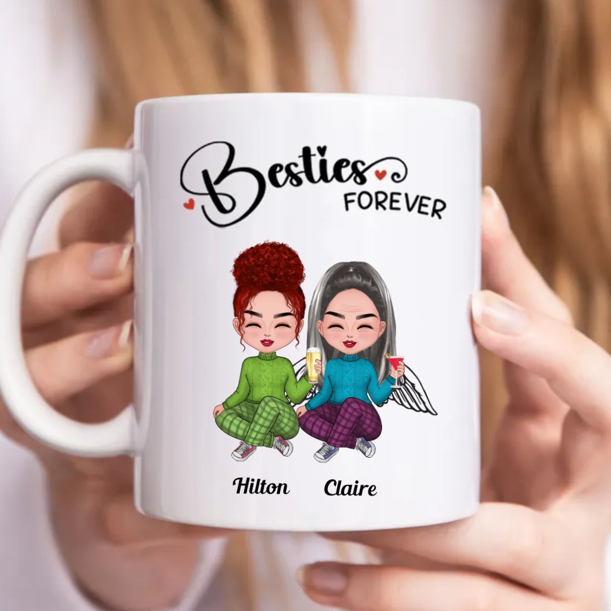 Besties Forever - Personalized Mug (NN) - Makezbright Gifts