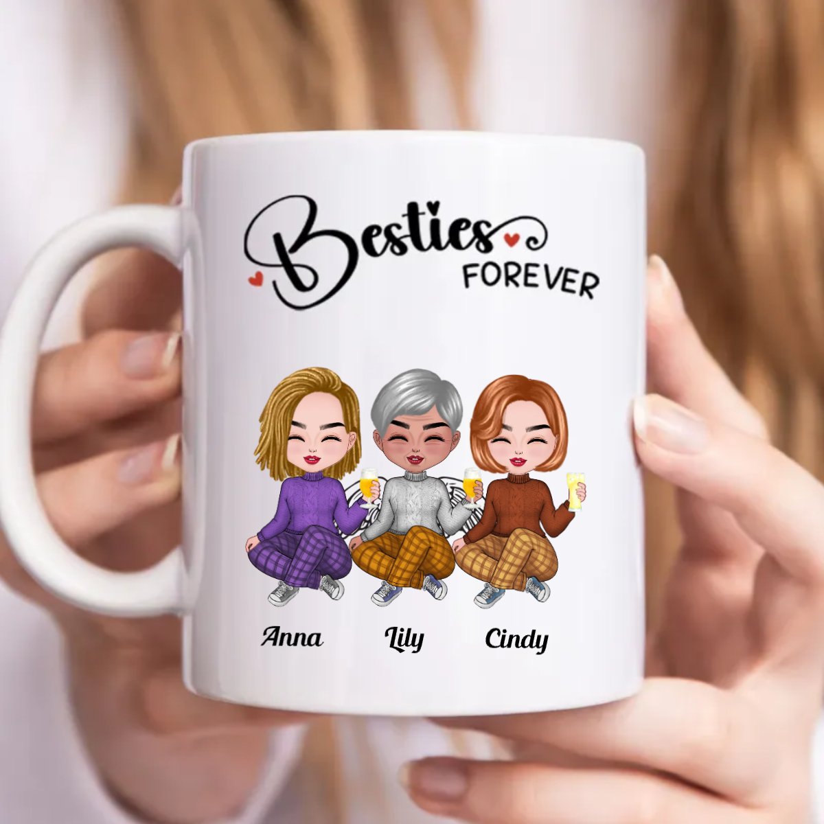 Besties Forever - Personalized Mug (NN) - Makezbright Gifts