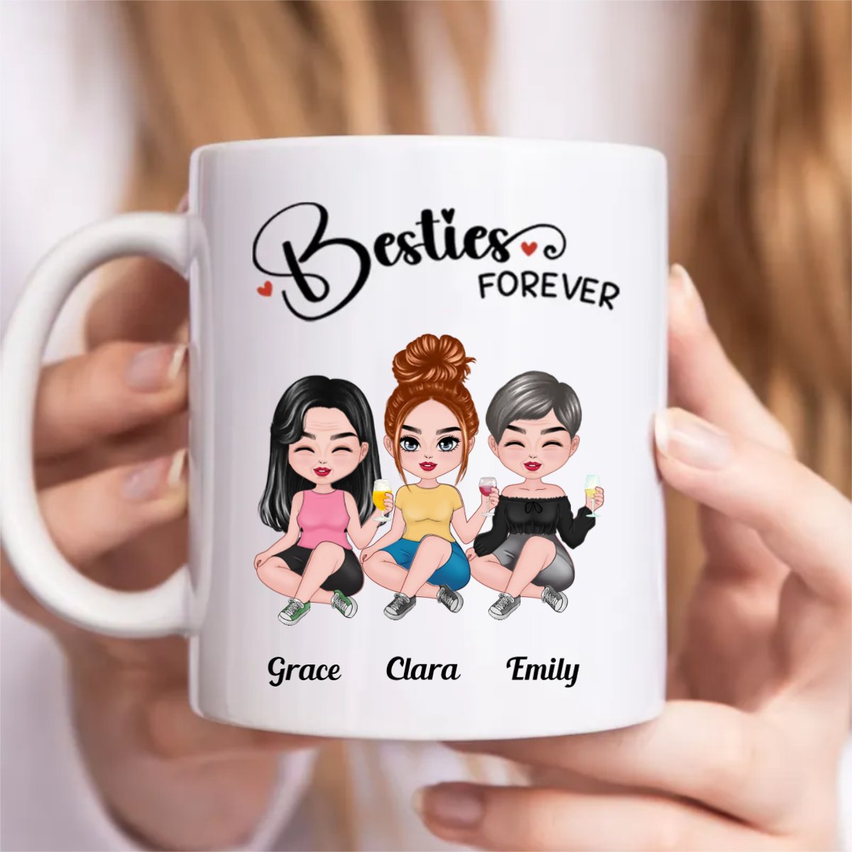 Besties Forever - Personalized Mug (TB) - Makezbright Gifts