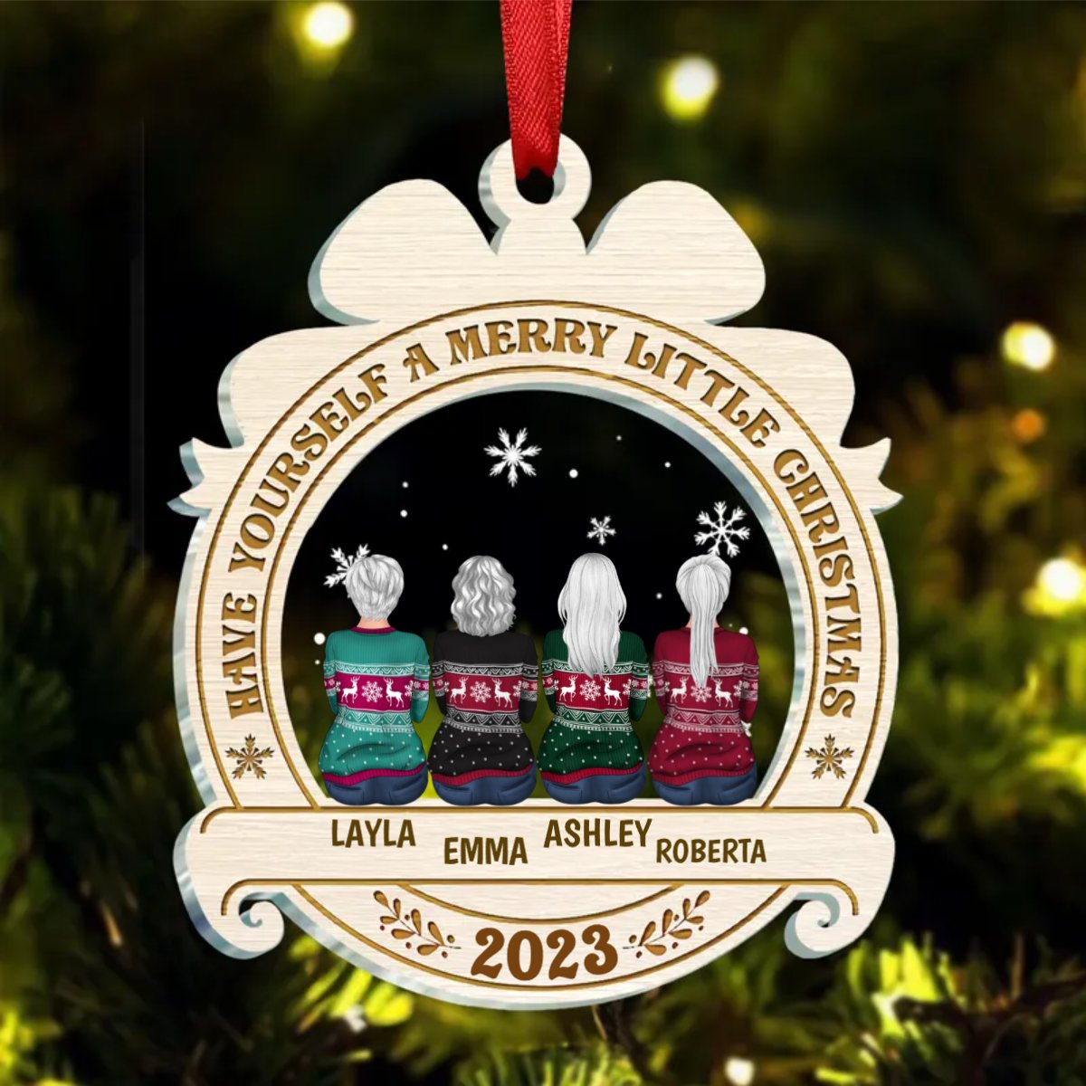 Besties - Have Yourself A Merry Little Christmas - Personalized Acrylic Ornament (AA) - Makezbright Gifts