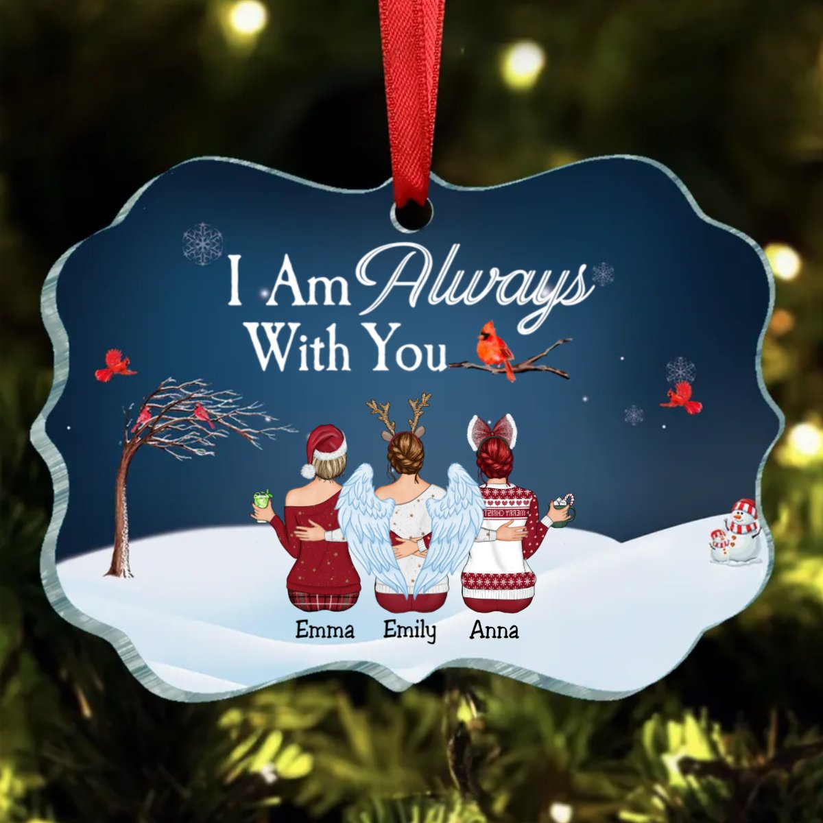 Besties - I Am Always With You - Personalized Acrylic Ornament - Makezbright Gifts