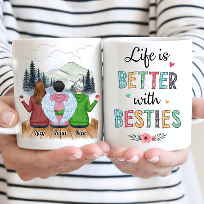 Besties - Life Is Better With Besties - Personalized Mug - Makezbright Gifts