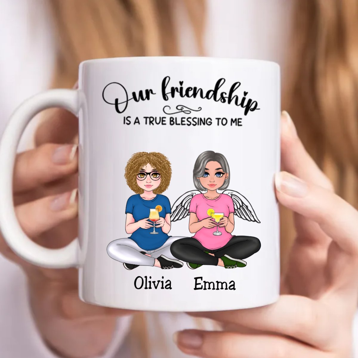 Besties - Our Friendship Is A True Blessing To Me - Personalized Mug (NM) - Makezbright Gifts