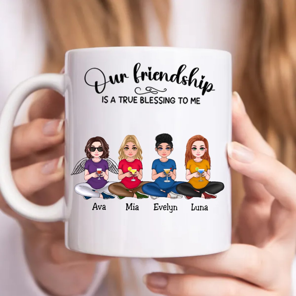 Besties - Our Friendship Is A True Blessing To Me - Personalized Mug (NM) - Makezbright Gifts