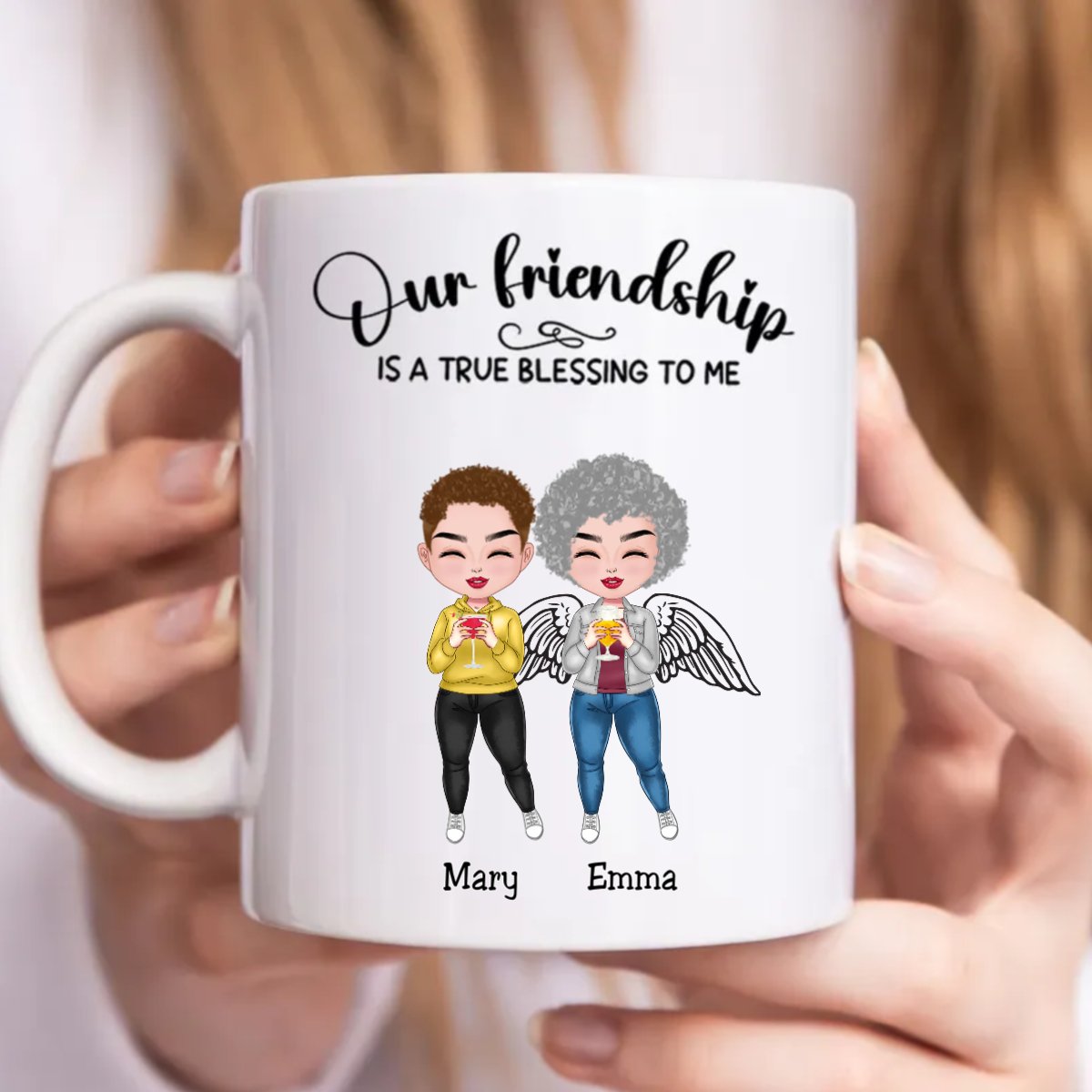 Besties - Our Friendship Is A True Blessing To Me - Personalized Mug (Ver. 3) - Makezbright Gifts