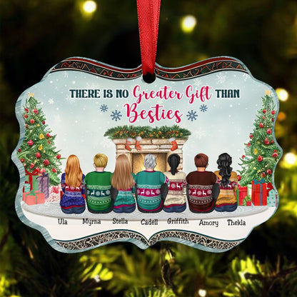 Besties - There Is No Greater Gift Than Besties - Personalized Acrylic Ornament V1 - Makezbright Gifts