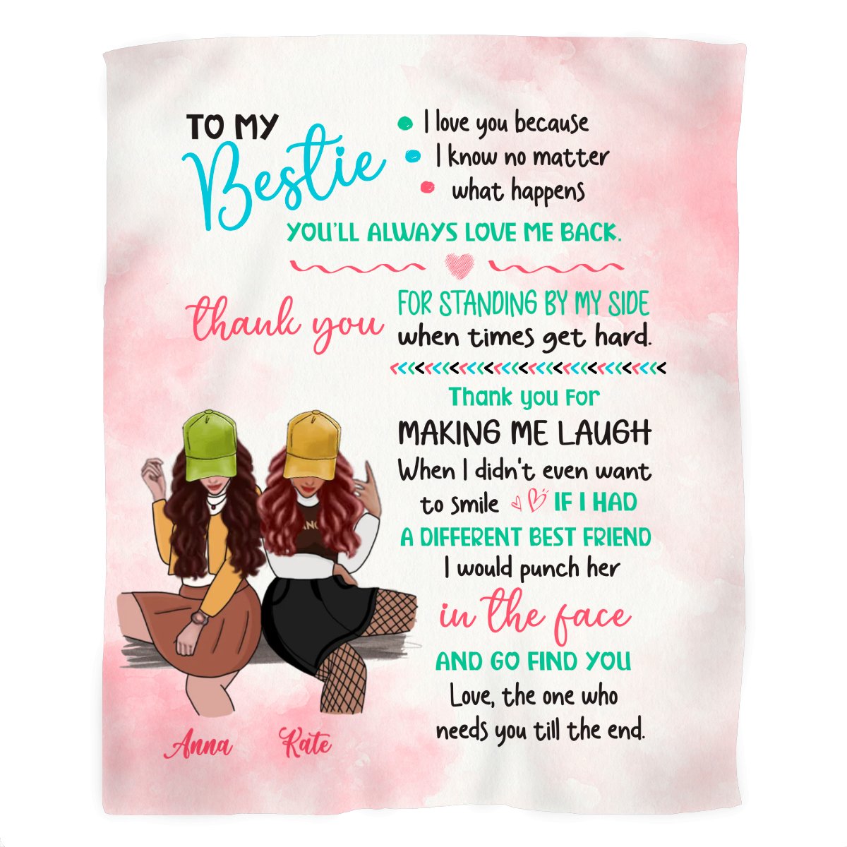 Besties - To My Selfie Bestie - Personalized Blanket - Makezbright Gifts