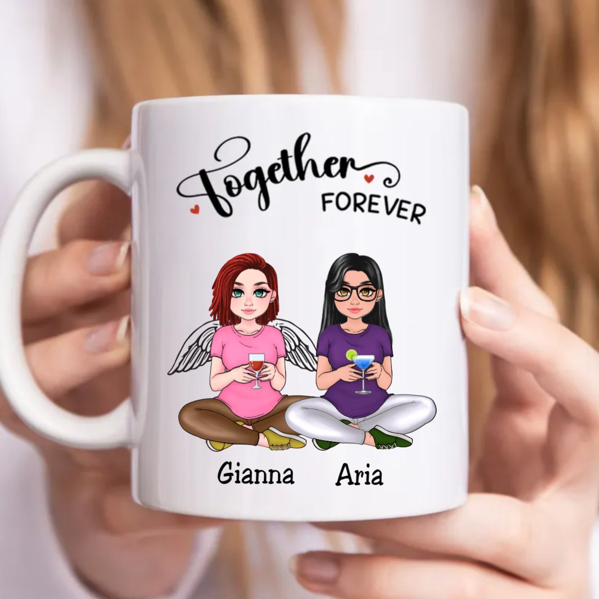 Besties - Together Forever - Personalized Mug (NM) - Makezbright Gifts