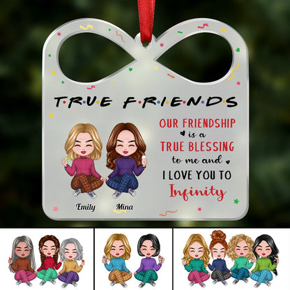 Besties - True Friend, I Love You To Infinity - Personalized Transparent Ornament (Ver 2) - Makezbright Gifts