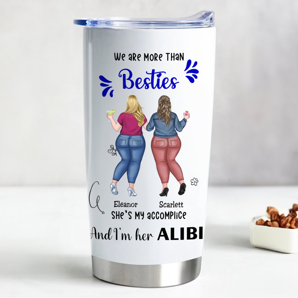 Besties - We Are More Than Besties - Personalized Acrylic Insulated Tumbler - Makezbright Gifts