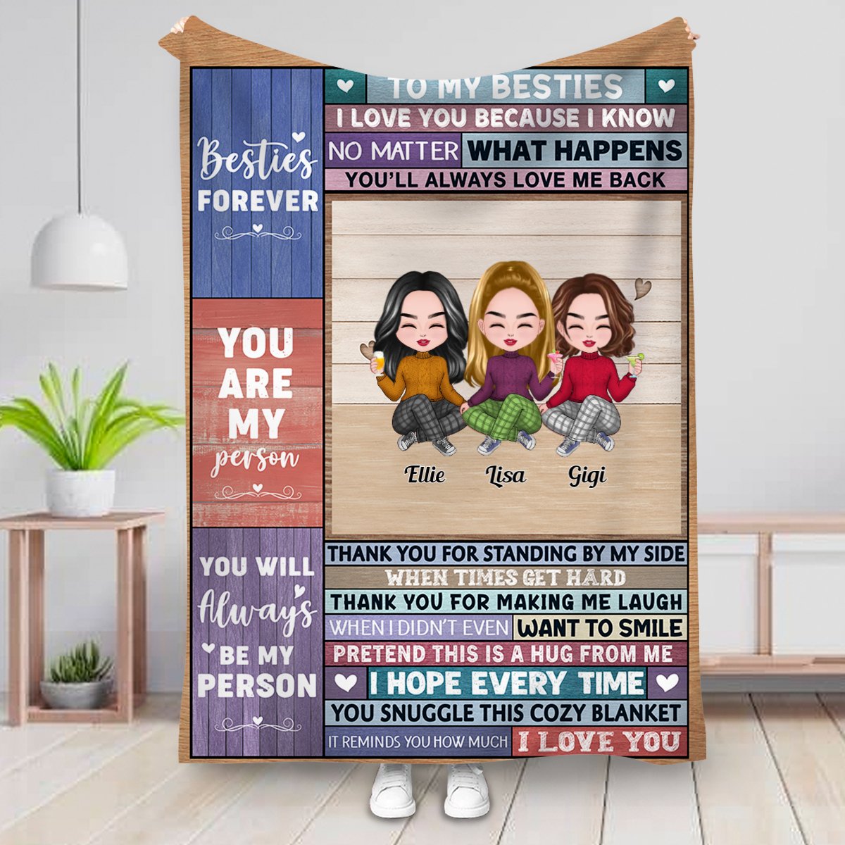 Besties - You Are My Person - Personalized Blanket - Makezbright Gifts