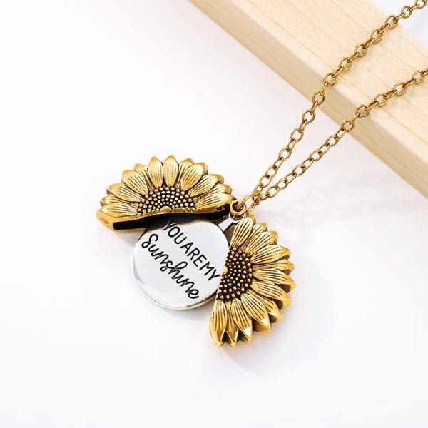 Besties - You Are My Sunshine Sunflower - Personalized Necklace - Makezbright Gifts