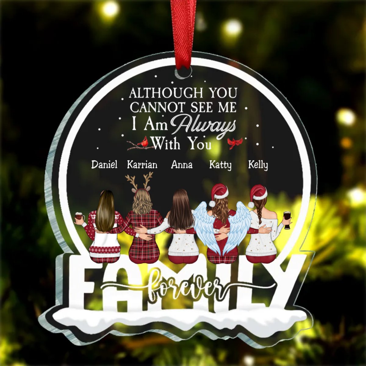 Beties - Although You Can Not See Me I Am Always With You - Personalized Circle Ornament - Makezbright Gifts