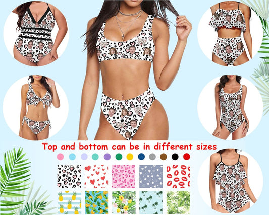 Bikini - Personalized One - Piece or Two - Piece Swimwear - Personalized Swimsuit - Makezbright Gifts