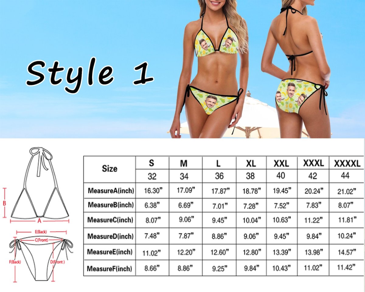 Bikini - Personalized Two - Piece Swimwear - Personalized Swimsuit (MC1) - Makezbright Gifts