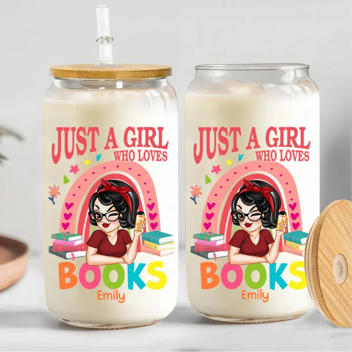 Book Lovers - Reading Is Magical - Personalized Glass Can (TB) - Makezbright Gifts