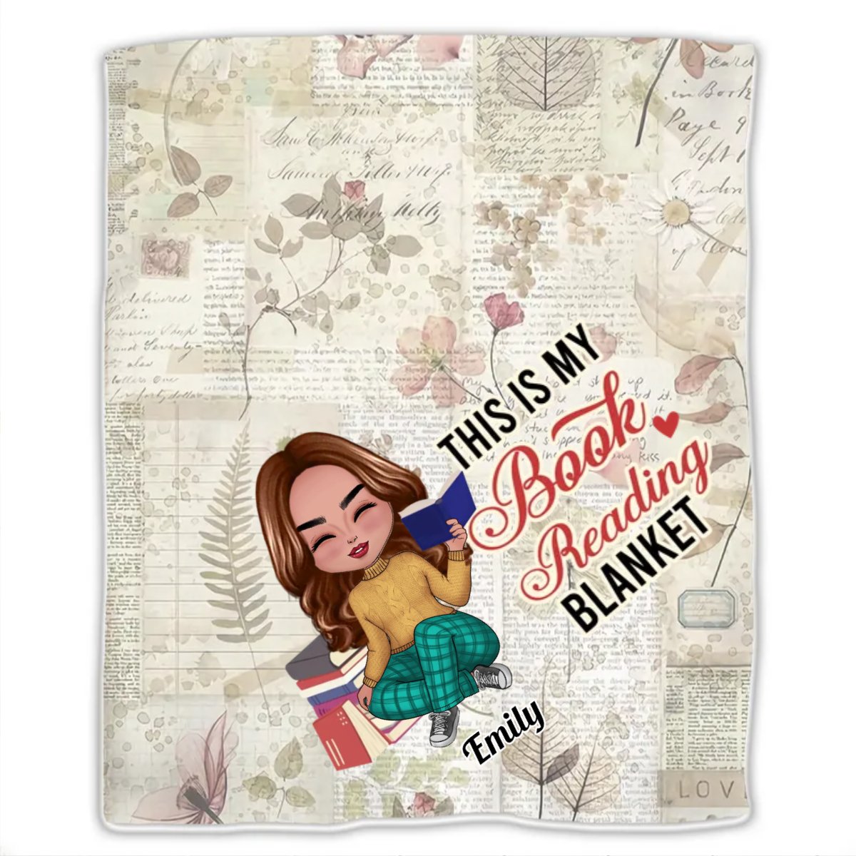 Book Lovers - This Is My Book Reading Blanket - Personalized Blanket - Makezbright Gifts