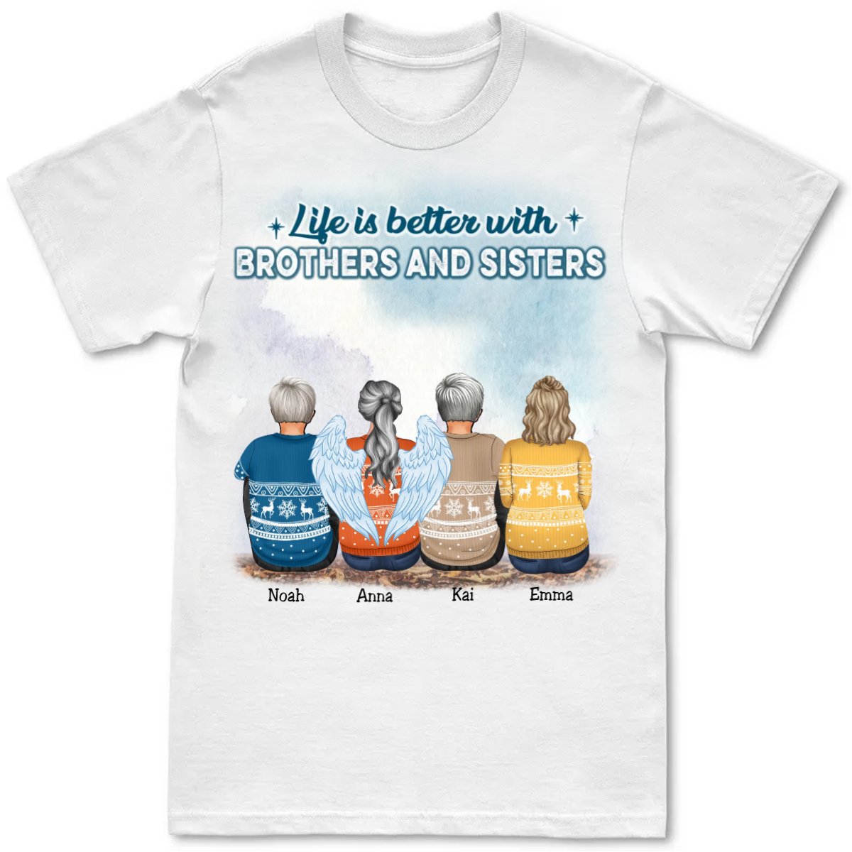 Brother And Sisters - Life Is Better With Brothers & Sisters - Personalized Unisex T - Shirt (Light) - Makezbright Gifts