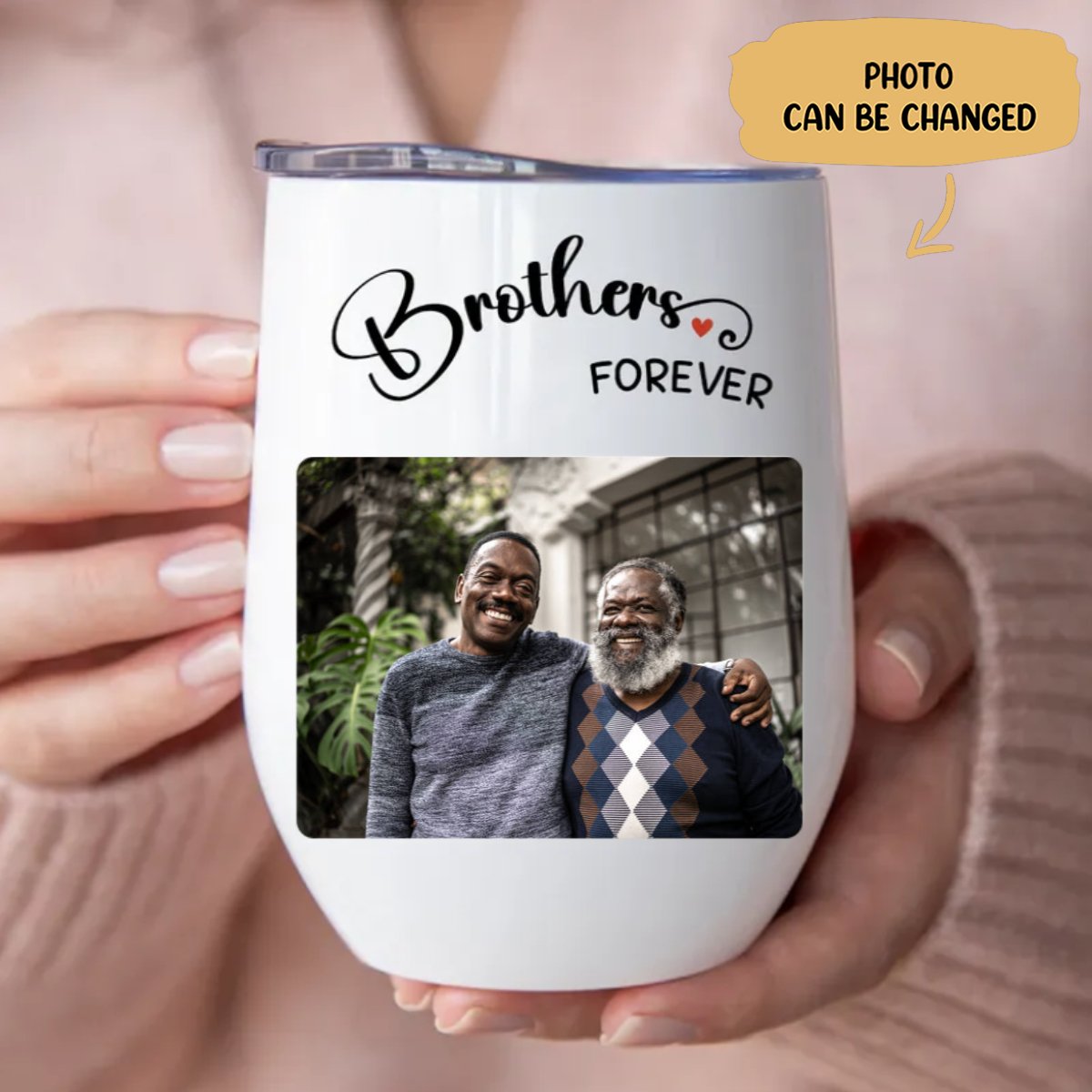 Brothers - Brothers Forever - Personalized Wine Tumbler (LH) - Makezbright Gifts