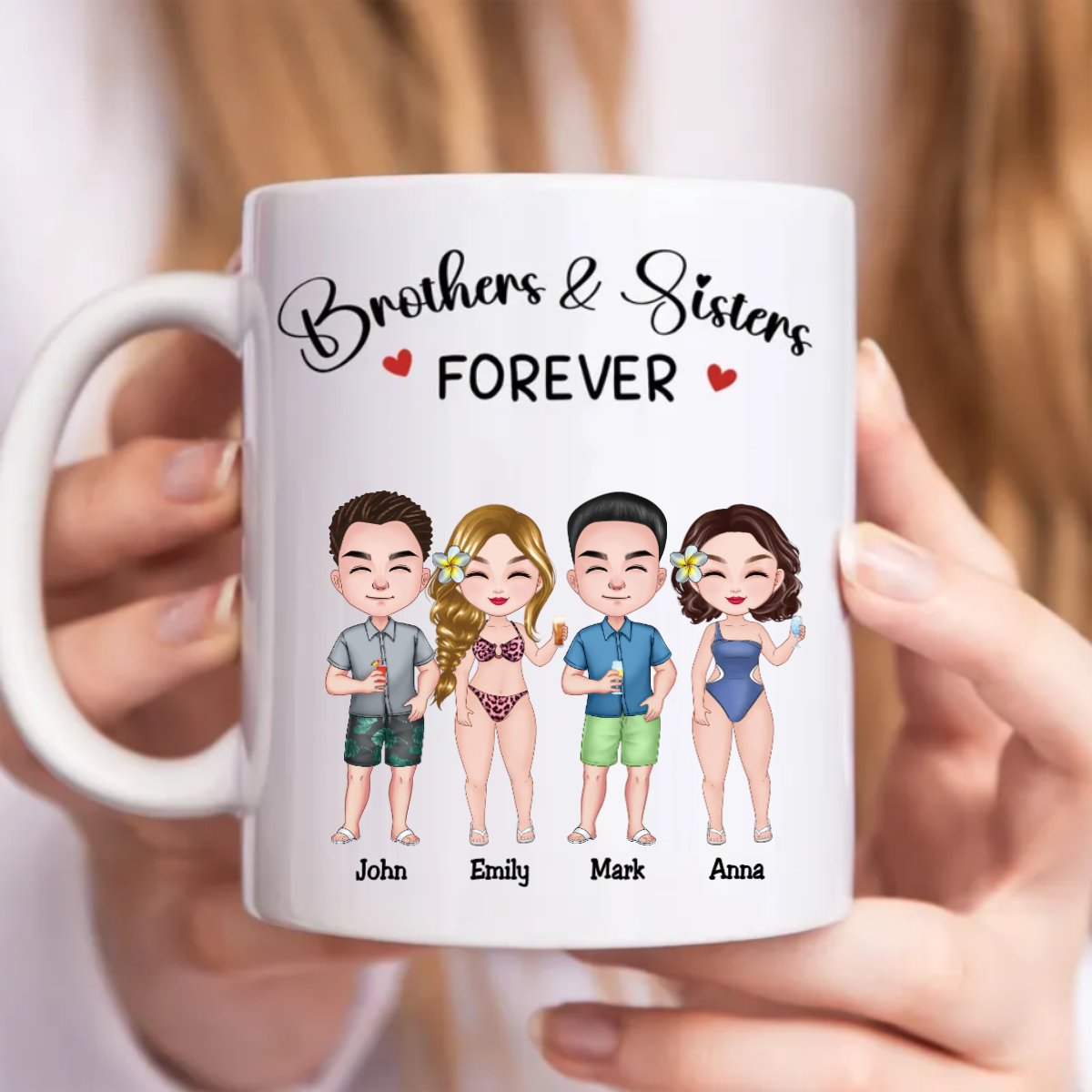 Brothers & Sisters - Brothers & Sisters Forever - Personalized Mug - Makezbright Gifts