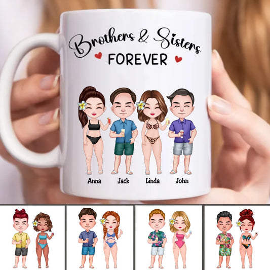 Brothers & Sisters - Brothers & Sisters Forever - Personalized Mug - Makezbright Gifts