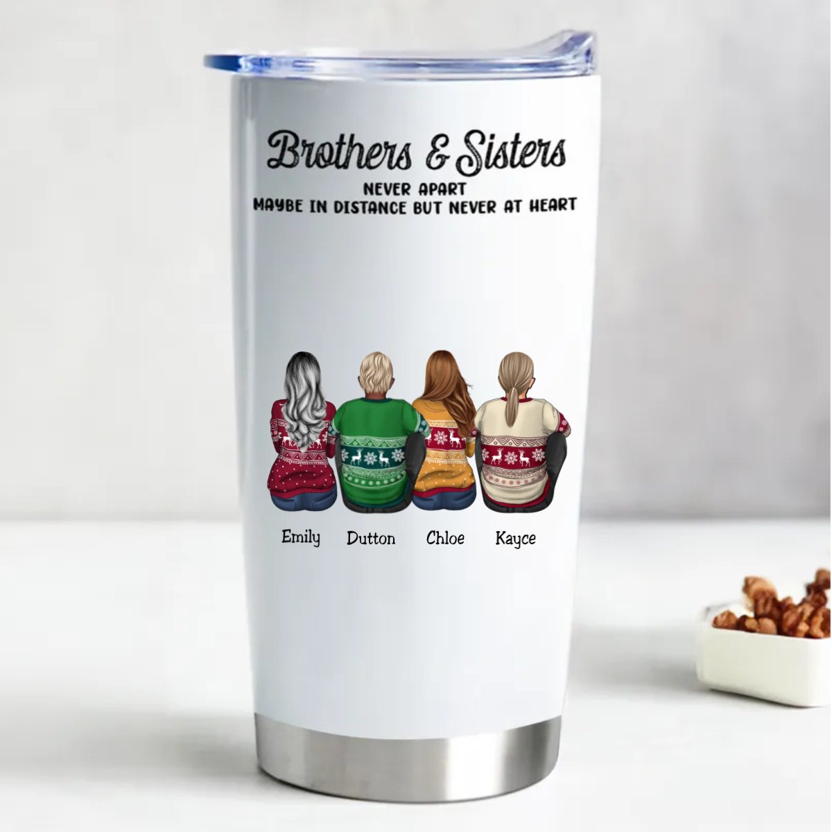 Brothers & Sisters Companion Tumbler - Insulated Stainless Steel Tumbler (20oz) - Makezbright Gifts