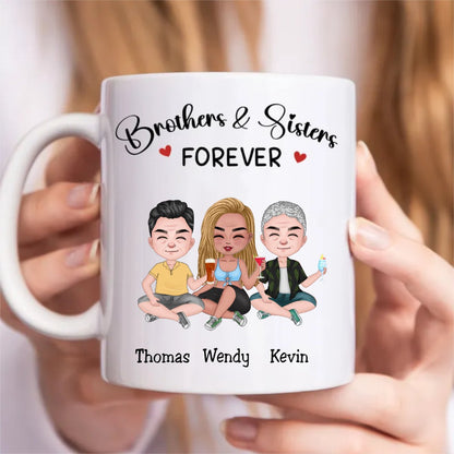 Brothers & Sisters Forever - Personalized Mug (TB) - Makezbright Gifts