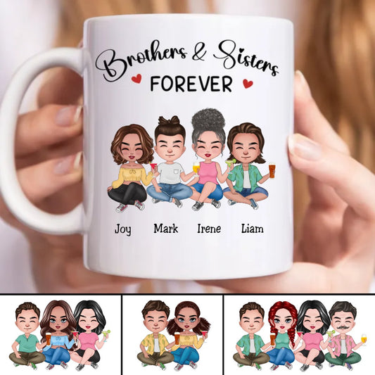 Brothers & Sisters Forever - Personalized Mug (TB) - Makezbright Gifts