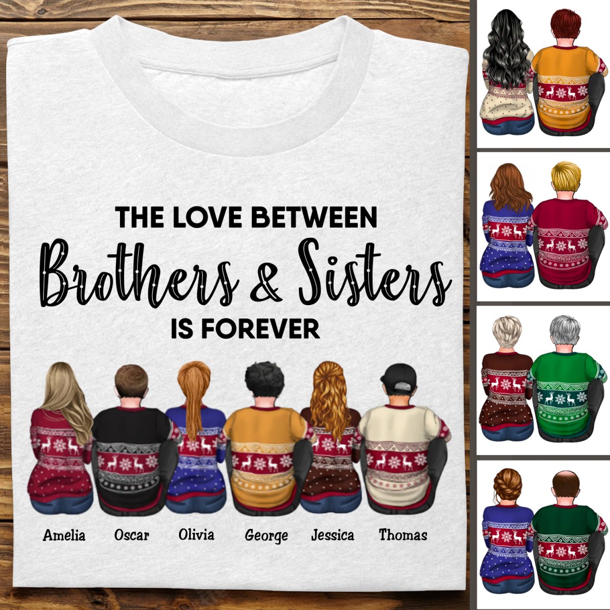 Brothers & Sisters - The Love Between Brothers & Sisters Is Forever - Personalized Unisex T - Shirt TC - Makezbright Gifts