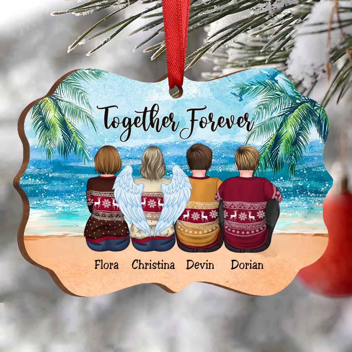 Brothers & Sisters - Together Forever V3 - Personalized Acrylic Ornament - Makezbright Gifts